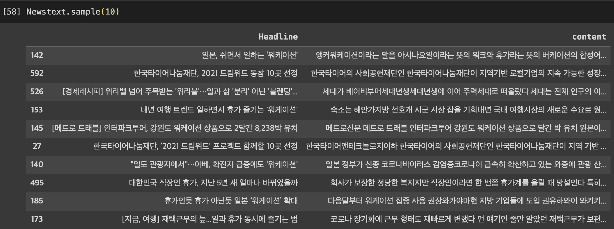워케이션 관련 뉴스 기사 예시